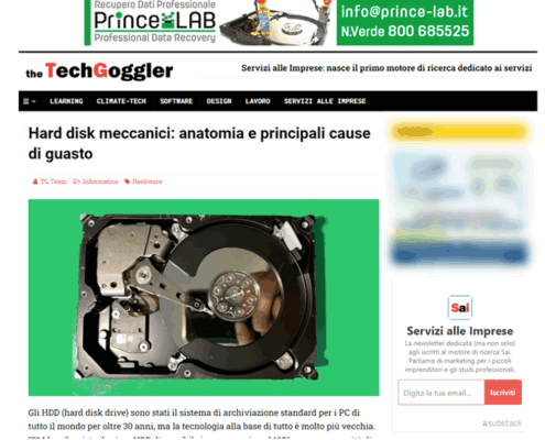 TechGoggler, articolo sugli hard disk con intervista a PrinceLAB - 09 giugno 2023
